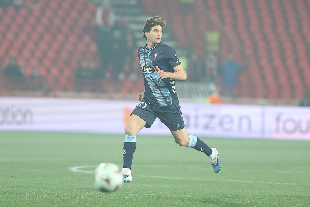 fudbaler Selte na utakmici UEFA Lige Evropa protiv Crvene zvezde na stadionu Rajko Mitic, Beograd 29.01.2026. godine Foto: Ivica Veselinov / MN PRESS FUDBAL, FOOTBALL, UEFA CHAMPIONS LEAGUE, LIGA SAMPIONA, CRVENA ZVEZDA, RED STAR, SELTA, CELTA VIGO