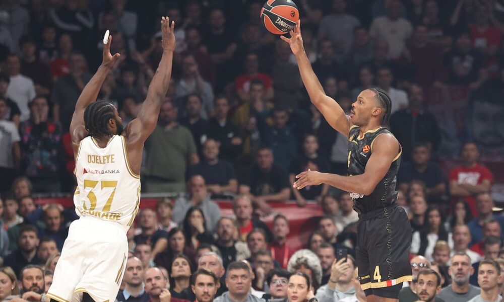 JARON BLOSSOMGAME Dzaron Blosomgejm, kosarkas Monaka, na utakmici Evrolige protiv Crvene Zvezde, u hali Beogradska Arena. Beograd 13.11.2025. foto: Ivica Veselinov / MN Press KOSARKA, BASKETBALL, EVROLIGA, EUROLEAGUE, CRVENA ZVEZDA, MONAKO, MONACO