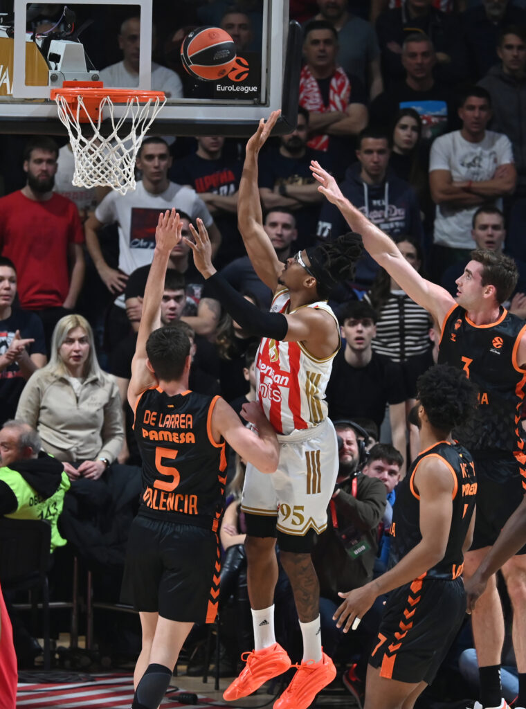 , kosarkas Crvene zvezde, na utakmici Evrolige protiv Valensije, u hali Aleksandar Nikolic. Beograd, 06.01.2026. foto: Nebojsa Parausic Kosarka, Euroleague, Crvena zvezda, Valensija