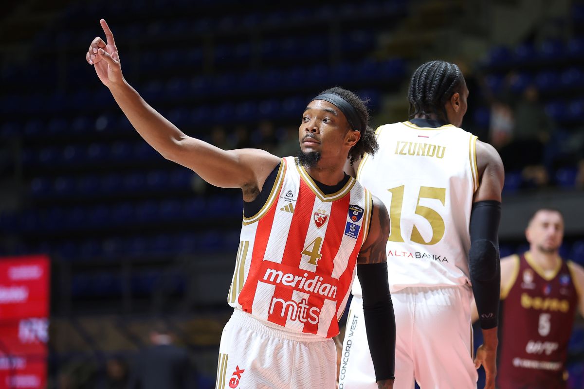 kosarkas Crvene Zvezde na utakmici ABA lige protiv Bosne u hali Aleksandar Nikolic, Beograd 12.01.2026. godine Foto: Ivica Veselinov / MN PRESS KOSARKA, BASKETBALL, ABA LIGA, ABA LEAGUE, CRVENA ZVEZDA, BOSNA, JADRANSKA LIGA, ADRIATIC LEAGUE