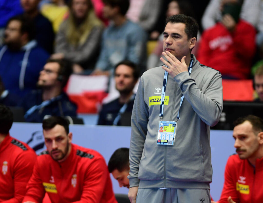Selektor reprezentacije Srbije na utakmici EHF Evropskog prvenstva protiv Spanije u hali Jiske bank boksen, Herning 15.01.2026. godine Foto: MN PRESS Rukomet, Srbija, EHF Evropsko prvenstvo, Spanija
