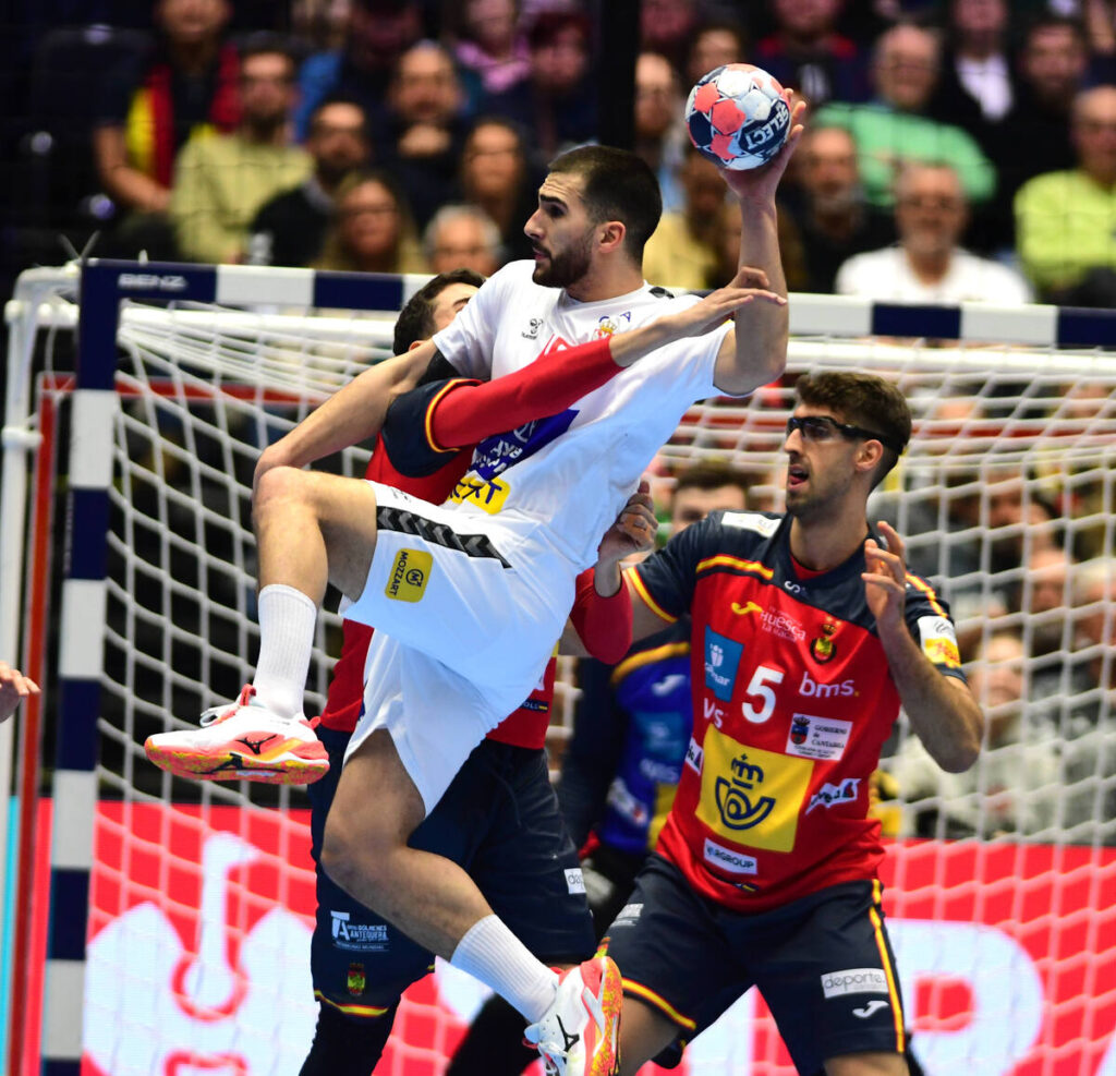 rukometas reprezentacije Srbije na utakmici EHF Evropskog prvenstva protiv Spanije u hali Jiske bank boksen, Herning 15.01.2026. godine Foto: MN PRESS Rukomet, Srbija, EHF Evropsko prvenstvo, Spanija