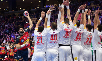 rukometas reprezentacije Španije na utakmici EHF Evropskog prvenstva protiv Srbije u hali Jiske bank boksen, Herning 15.01.2026. godine Foto: MN PRESS Rukomet, Srbija, EHF Evropsko prvenstvo, Spanija