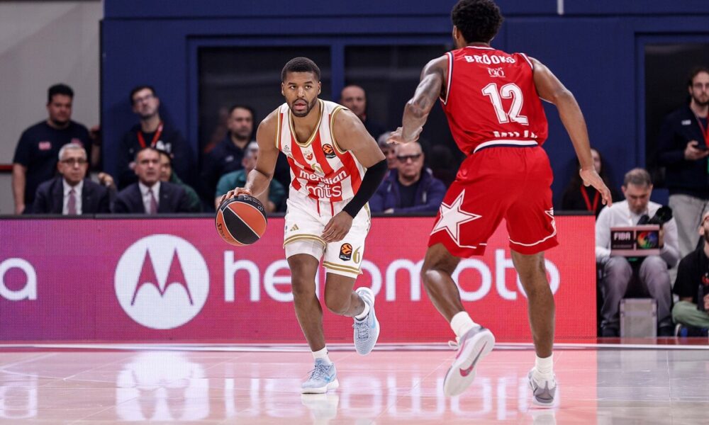 kosarkas Crvene zvezde na utakmici Evrolige protiv Armani Olimpije Milano u hali Mediolanum forum, Milano 15.01.2026. godine Foto: MN PRESS Kosarka, Crvena zvezda, Evroliga, Armani Olimpije Milano
