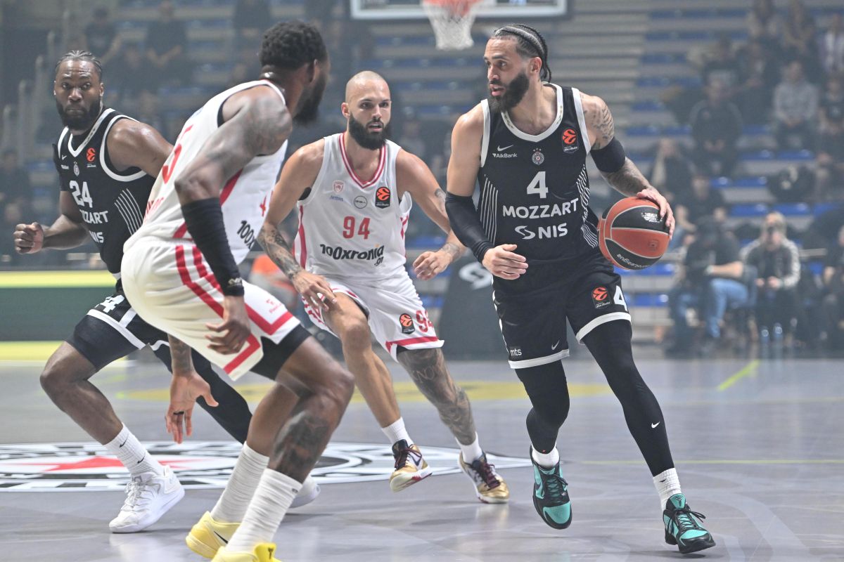 kosarkas Partizana na utakmici Evrolige protiv Olimpiojakosa Pirej u hali Aleksandar Nikolic Pionir, Beograd 14.01.2026. godine Foto: Marko Metlas Kosarka, Partizan, Evroliga, Olimpoijakos Pirej