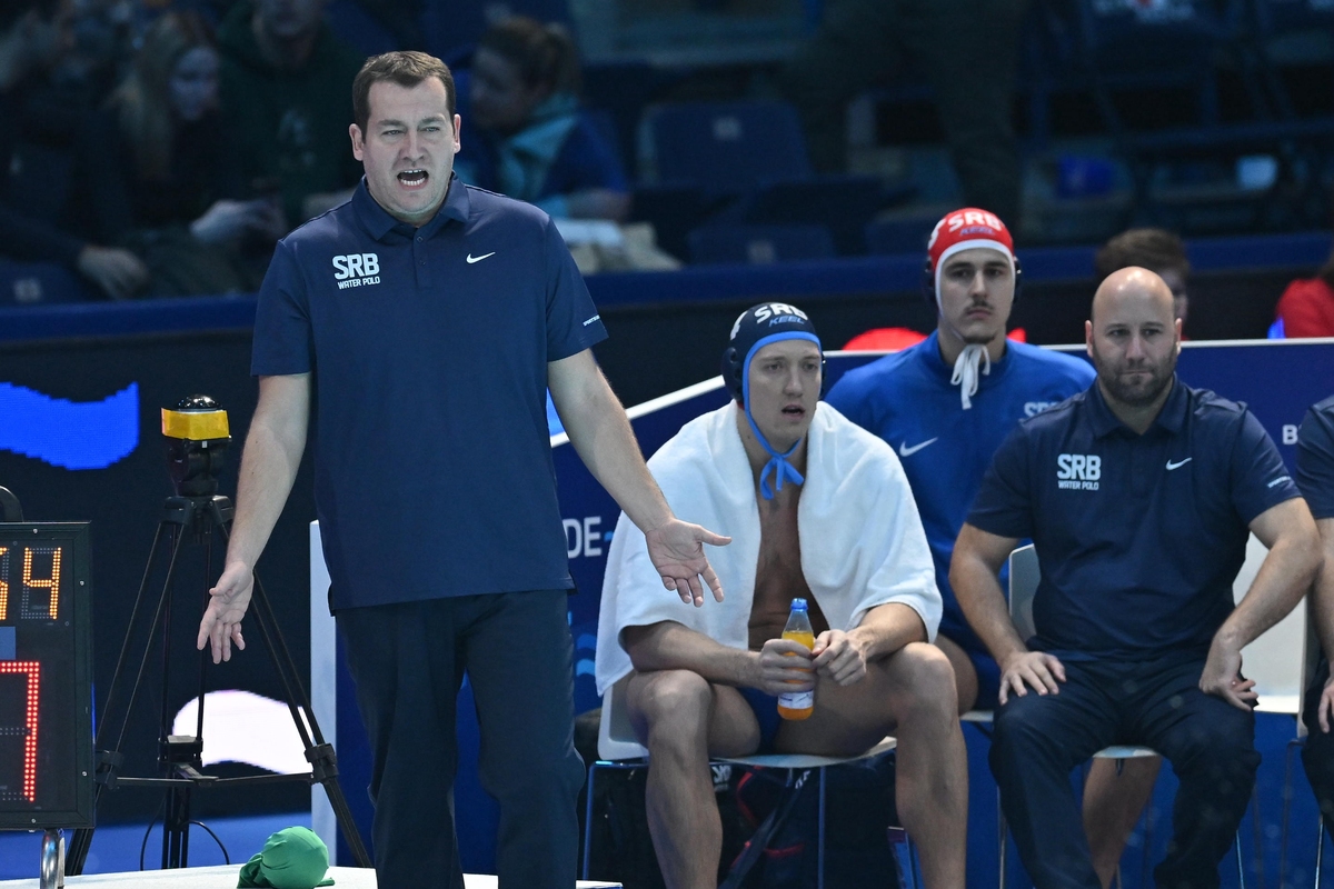 Selektor reprezentacije Srbije na utakmici FINA Evropskog prvenstva protiv Holandije na bazenu u hali Beogrdska arena, Beograd, 10.01.2026. godine Foto: Marko Metlas Vaterpolo, Srbija, FINA Evropsko prvenstvo, Holandija