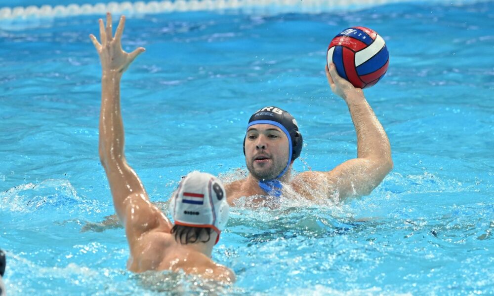 vaterpolista reprezentacije Srbije na utakmici FINA Evropskog prvenstva protiv Holandije na bazenu u hali Beogrdska arena, Beograd, 10.01.2026. godine Foto: Marko Metlas Vaterpolo, Srbija, FINA Evropsko prvenstvo, Holandija