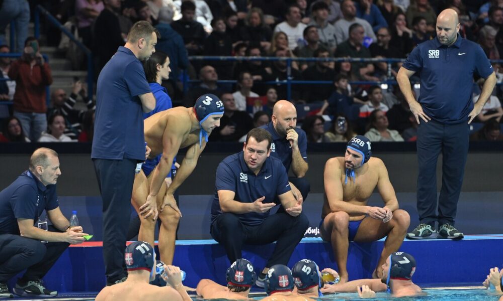 Uroš Stevanović i vaterpolisti Srbije