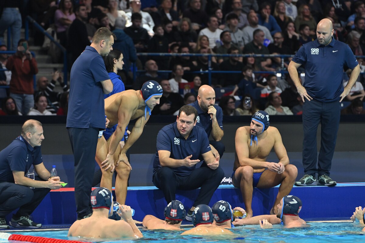 Uroš Stevanović i vaterpolisti Srbije