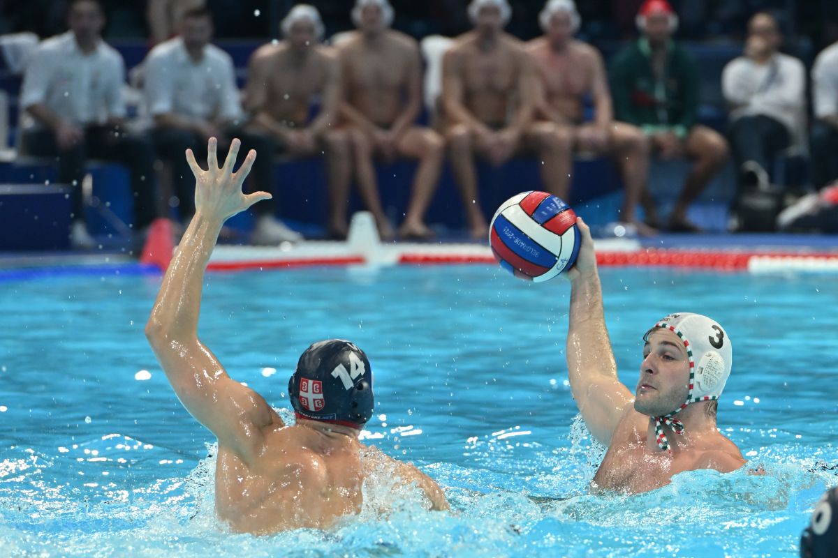 KRISZTIAN MANHERCZ Kristijan Manherc vaterpolista reprezentacije Madjarske na utakmici FINA Evropskog prvenstva protiv Srbije na bazenu u hali Beogradska arena, Beograd, 18.01.2026. godine Foto: Marko Metlas Vaterpolo, Srbija, FINA Evropsko prvenstvo, Madjarska