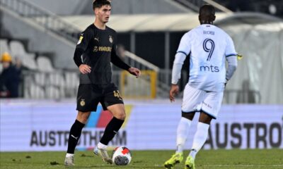 NIKOLA SIMIC fudbaler Partizana na utakmici Superlige Prvenstva Srbije protiv Spartaka Subotica na stadionu Partizana, Beograd 01.02.2025. godine Foto: Marko Metlas Fudbal, Partizan, Superliga Prvenstvo Srbije, Spartak Subotica
