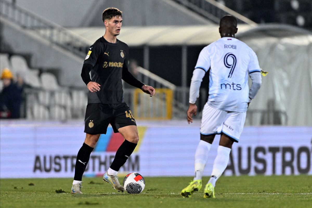 NIKOLA SIMIC fudbaler Partizana na utakmici Superlige Prvenstva Srbije protiv Spartaka Subotica na stadionu Partizana, Beograd 01.02.2025. godine Foto: Marko Metlas Fudbal, Partizan, Superliga Prvenstvo Srbije, Spartak Subotica