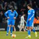Real Madrid players react after Albacete scored its second goal during the Copa del Rey round-of-16 soccer match between Albacete and Real Madrid, in Albacete, Spain, Wednesday, Jan. 14, 2026. (AP Photo/Jose Breton)