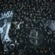 PAOK's fans wave giant flags of their team during the Europa League soccer match between PAOK and Real Betis in Thessaloniki, Greece, Thursday, Jan. 22, 2026. (AP Photo/Giannis Papanikos)