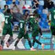 Nigeria's Victor Osimhen celebrates with teammates after scoring the opening goal during the Africa Cup of Nations quarterfinal soccer match between Nigeria and Algeria, in Marrakech, Morocco, Saturday, Jan. 10, 2026. (AP Photo/Themba Hadebe)