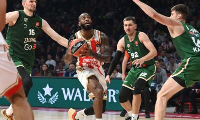 CODI MILLER MCINTYRE Kodi Miler Mekintajer, kosarkas Crvene zvezde, na utakmici Evrolige protiv Zalgirisa, u Beogradskoj areni. Beograd, 14.10.2025. foto: Nebojsa Parausic Kosarka, Evroliga, Crvena zvezda, Zalgiris