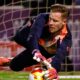 FILE - Barcelona's goalkeeper Marc-Andre ter Stegen warms up prior to the start of the Copa del Rey soccer match between Guadalajara and Barcelona in Guadalajara, Spain, Dec. 16, 2025. (AP Photo/Rudy Garcia, File)