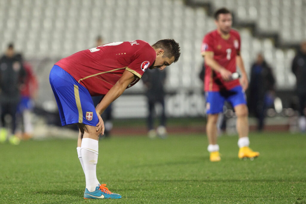ZDRAVKO KUZMANOVIC tuga fudbalera reprezentacije Srbije na utakmici kvalifikacija za UEFA Evropsko prvenstvo protiv Danske na stadionu Partizana, Beograd 14.11.2014. godine Foto: Marko Metlas Fudbal, Reprezentacija, Srbija, Danska, Kvalifikacije za Evropsko prvenstvo