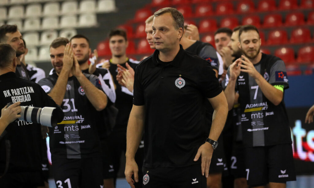 DJORDJE CIRKOVIC, trener rukometasa Partizana, na utakmici EHF Evrokupa protiv Ademar Leona, u hali Banjica. Beograd, 11.11.2025. foto: MN Press photo / vm Rukomet, Partizan, Ademar Leon, EHF Evrokup