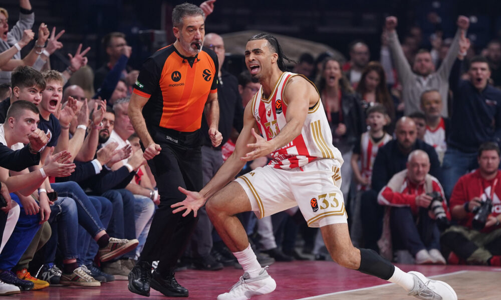 JORDAN NWORA Dzordan Nvora, kosarkas Crvene zvezde, na utakmici Evrolige protiv Dubaia, u Beogradskoj areni. Beograd, 30.01.2026. foto: MN Press / ds Kosarka, Euroleague, Crvena zvezda, Dubai