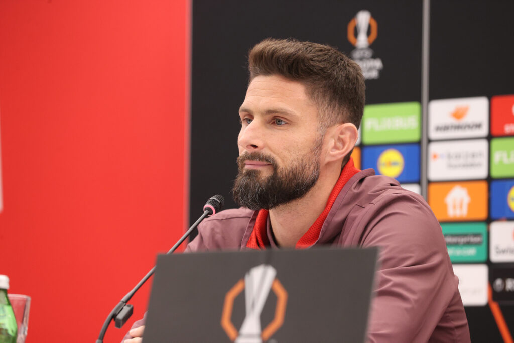OLIVIER GIROUD Olivije Ziru, fudbaler Lila, na press konferenciji pred mec Crvena zvezda - Lill, na stadionu Rajko Mitic. Beograd, 25.02.2026. foto: MN Press / mr Fudbal, Crvena zvezda