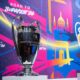 The Champions League trophy is displayed ahead of the UEFA Champions League round of 16, quarter-final, semi-final and final draw, at the UEFA headquarters in Nyon, Switzerland, Friday, Febr. 27, 2026. (Martial Trezzini/Keystone via AP)