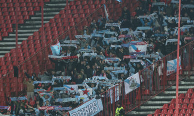 Navijači Selte na utakmici UEFA Lige Evropa protiv Crvene zvezde na stadionu Rajko Mitic, Beograd 29.01.2026. godine Foto: Ivica Veselinov / MN PRESS FUDBAL, FOOTBALL, UEFA CHAMPIONS LEAGUE, LIGA SAMPIONA, CRVENA ZVEZDA, RED STAR, SELTA, CELTA VIGO