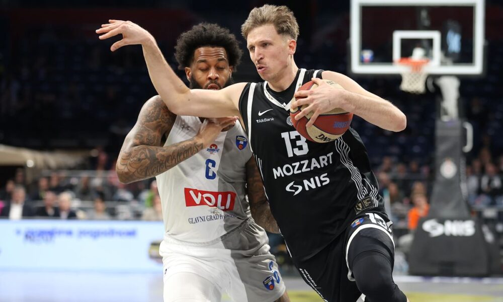 kosarkas Partizana na utakmici ABA lige protiv Buducnosti u hali Beogradska Arena, Beograd 15.02.2026. godine Foto: Ivica Veselinov / MN PRESS KOSARKA, BASKETBALL, ABA LIGA, ABA LEAGUE, JADRANSKA LIGA, ADRIATIC LEAGUE, KK PARTIZAN, KK BUDUCNOST PODGORICA