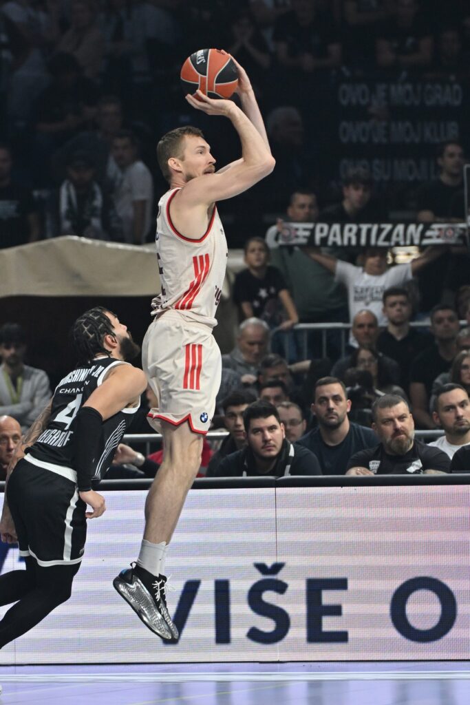 ANDREAS OBST kosarkas Bajerna Minhen na utakmici Evrolige protiv Partizana u hali Beogradska arena, Beograd 04.12.2025. godine Foto: Marko Metlas
Kosarka, Partizan, Evroliga, Bajern Minhen
