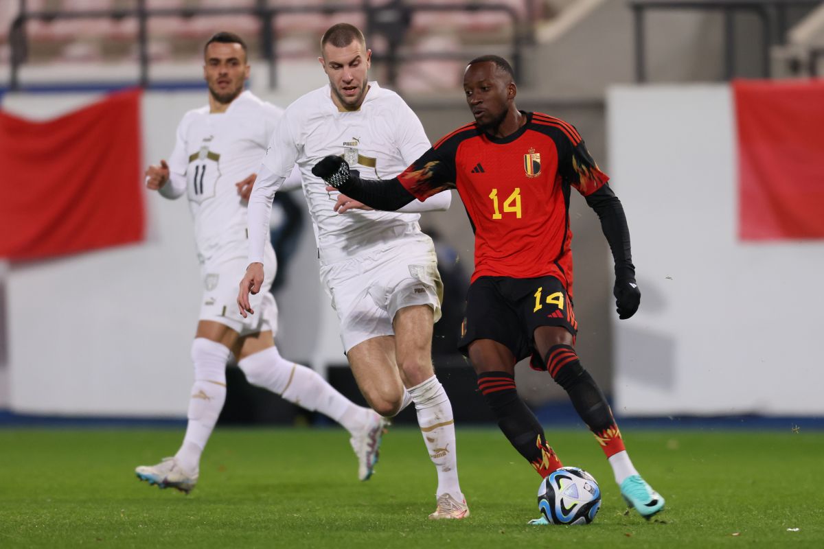 DODI LUKEBAKIO fudbaler reprezentacije Belgije na prijateljskoj utakmici protiv Srbije na stadionu Den Dref, Leuven 15.11.2023. godine Foto: Marko Metlas Fudbal, Reprezentacija, Srbija, Belgija, Prijateljska utakmica
