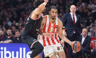 kosarkas Crvene Zvezde na utakmici Evrolige protiv Hapoela u hali Beogradska Arena, Beograd 03.02.2026. godine Foto: Ivica Veselinov / MN PRESS KOSARKA, BASKETBALL, EVROLIGA, EUROLEAGUE, CRVENA ZVEZDA, HAPOEL TEL AVIV