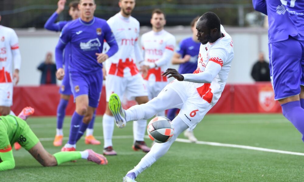 FRANCK KANOUTE ELIMANE Frenk Kanute Elmane fudbaler Radnickog Nis na utakmici Kupa Srbije protiv Graficara na stadionu omladinske skole Crvene zvezde na stadionu Rajko Mitic, Beograd 03.12.2025. godine Foto: Marko Metlas Fudbal, Graficar, Kup Srbije, Radnicki Nis