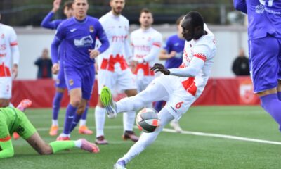 FRANCK KANOUTE ELIMANE Frenk Kanute Elmane fudbaler Radnickog Nis na utakmici Kupa Srbije protiv Graficara na stadionu omladinske skole Crvene zvezde na stadionu Rajko Mitic, Beograd 03.12.2025. godine Foto: Marko Metlas Fudbal, Graficar, Kup Srbije, Radnicki Nis