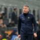 Glimt's head coach Kjetil Knutsen reacts during a Champions League playoff soccer match between Inter Milan and Bodo Glimt, at the San Siro stadium in Milan, Italy, Tuesday, Feb.24, 2026. (AP Photo/Luca Bruno)