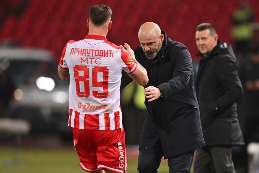fudbaler Crvene zvezde na utakmici Superlige Prvenstva Srbije protiv Partizana na stadionu Rajka Mitica, Beograd, 22.02.2026. godine Foto: Marko Metlas Fudbal, Crvena zvezda, Superliga Prvenstvo Srbije, Partizan