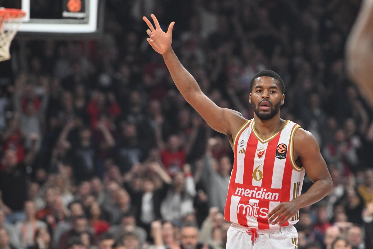 kosarkas Crvene zvezde na utakmici Evrolige protiv Anadolu Efesa Istanbul u hali Beogradska arena, Beograd 25.02.2026. godine Foto: Marko Metlas Kosarka, Crvena zvezda, Evroliga, Anadolu Efes Istanbul