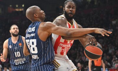 kosarkas Crvene zvezde na utakmici Evrolige protiv Anadolu Efesa Istanbul u hali Beogradska arena, Beograd 25.02.2026. godine Foto: Marko Metlas Kosarka, Crvena zvezda, Evroliga, Anadolu Efes Istanbul