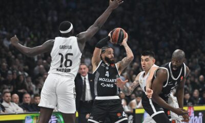 kosarkas Partizana na utakmici Evrolige protiv Reala Madrid u hali Beogradska arena, Beograd 13.02.2026. godine Foto: Marko Metlas Kosarka, Partizan, Evroliga, Real Madrid