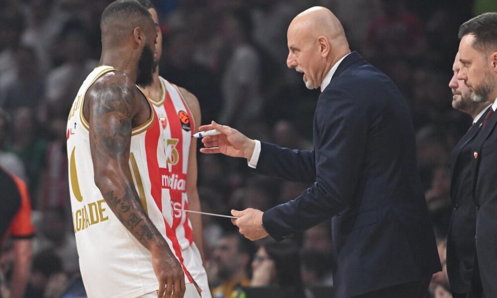 kosarkas Crvene zvezde na utakmici Evrolige protiv Makabija Tel Aviv u hali Beogradska arena, Beograd 06.02.2026. godine Foto: Marko Metlas Kosarka, Crvena zvezda, Evroliga, Makabi Tel Aviv