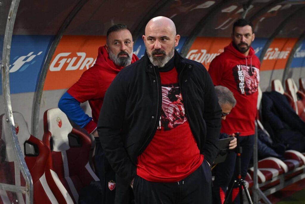 fudbaler Crvene zvezde na utakmici Superlige Prvenstva Srbije protiv Partizana na stadionu Rajka Mitica, Beograd, 22.02.2026. godine Foto: Marko Metlas Fudbal, Crvena zvezda, Superliga Prvenstvo Srbije, Partizan