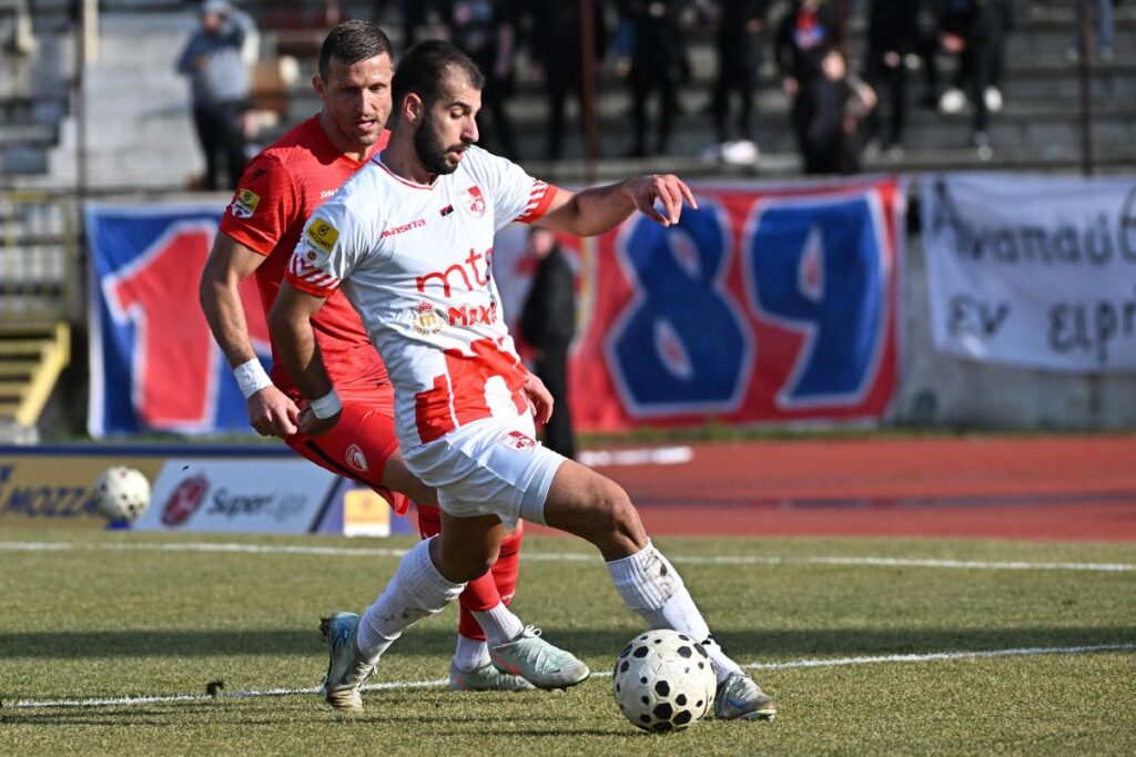 MILOS SPASIC fudbaler Radnickog Nis na utakmici Superlige Prvenstva Srbije protiv Radnickog Kragujevac na stadionu Cair, Nis, 08.02.2026. godine Foto: Mladjan Ivanovic / MN PRESS Fudbal, Radnicki Nis, Superliga Prvenstvo Srbije, Radnicki Kragujevac
