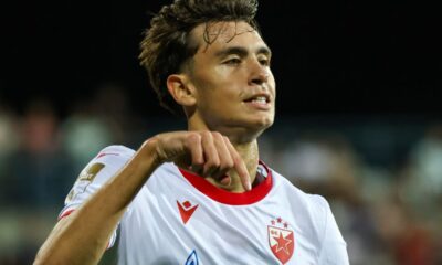 ALEKSA DAMJANOVIC fudbaler Crvene zvezde na utakmici Superlige Prvenstva Srbije protiv Mladosti Lucani na stadionu Mladosti, Lucani, 15.08.2025. godine Foto: MN PRESS Fudbal, Crvena zvezda, Superliga Prvenstvo Srbije, Mladost Lucani