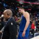 Denver Nuggets center Nikola Jokic (15) walks back to the locker room after an NBA basketball game against the Los Angeles Clippers Thursday, Feb. 19, 2026, in Inglewood, Calif. (AP Photo/Kyusung Gong)