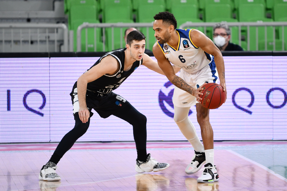 DAVID MICHINEAU David Misino kosarkas Bulonj Metropolitansa na utakmici ULEB Evrokupa protiv Partizana u hali Stozice, Ljubljana 10.03.2021. godine Foto: MN PRESS Kosarka, Partizan, ULEB Evrokup, Bulonj Metrpolitans