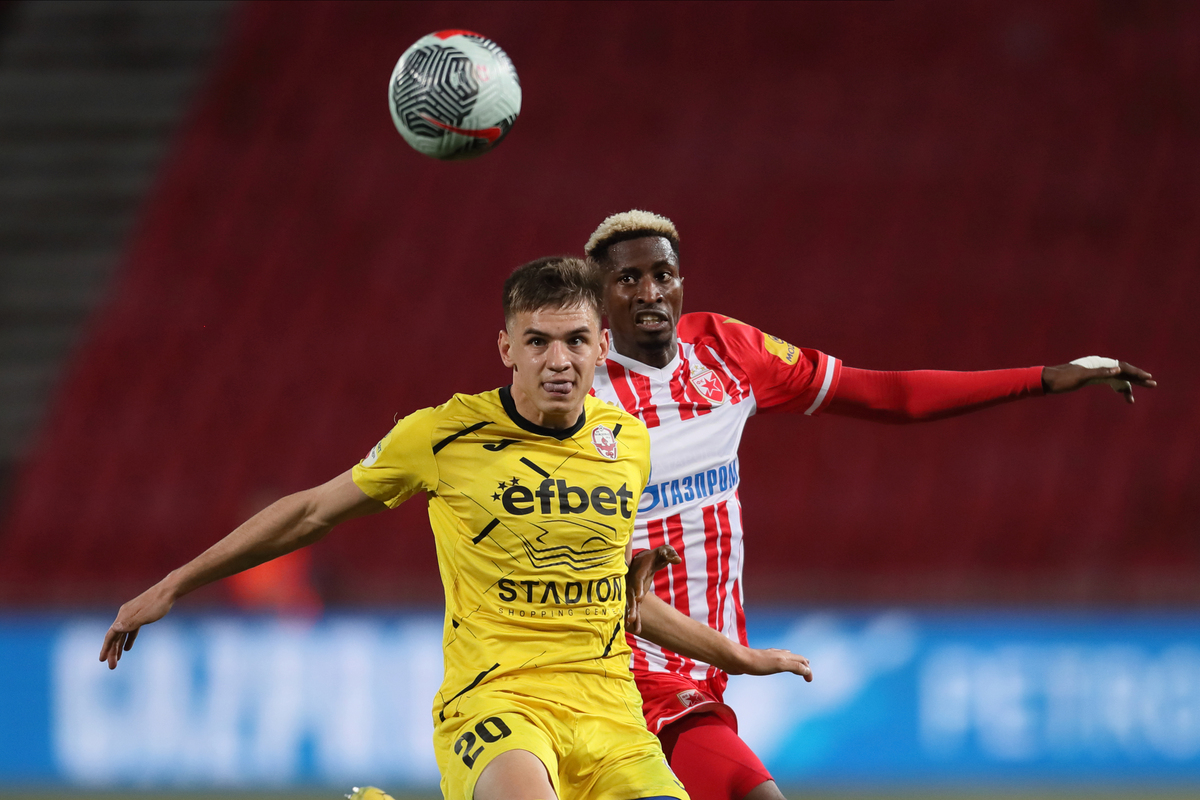 PETER OLAYINKA Peter Olajinka fudbaler Crvene zvezde na utakmici Superlige Prvenstva Srbije protiv MILJAN KRPIC iz Vozdovca na stadionu Rajka Mitica, Beograd, 10.02.2024. godine Foto: Marko Metlas Fudbal, Crvena zvezda, Superliga Prvenstvo Srbije, Vozdovac