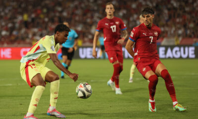 LAMINE YAMAL Lamin Jamal fudbaler reprezentacije Spanije na utakmici UEFA Lige nacija protiv Srbije na stadionu Rajko Mitic , Beograd 05.09.2024. godine Foto: Marko Metlas Fudbal, Reprezentacija, Srbija, Spanija, UEFA Liga nacija