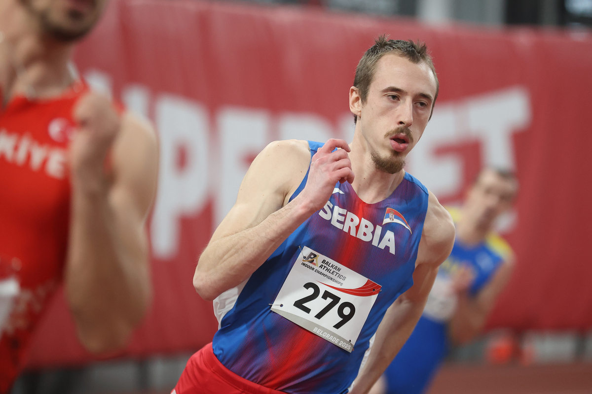 BOSKO KIJANOVIC atleticar Srbije, 400m, na Balkanskom prvenstvu u atletskoj dvorani, Beograd 15.02.2025. godine Foto: Ivica Veselinov / MN PRESS ATLETIKA, ATHLETICS, BALKANSKO PRVENSTVO, BALKAN ATHLETICS INDOOR CHAMPIONSHIPS