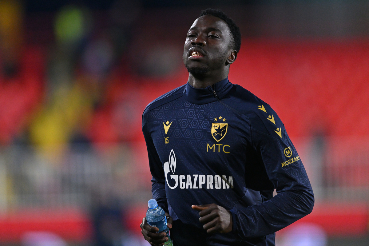 SILAS KATOMPA fudbaler Crvene zvezde na utakmici Superlige Prvenstva Srbije protiv Vojvodine Novi Sad na stadionu Karadjordje, Novi Sad 29.03.2025. godine Foto: Marko Metlas Fudbal, Crvena zvezda, Superliga Prvenstvo Srbije, Vojvodina Novi Sad