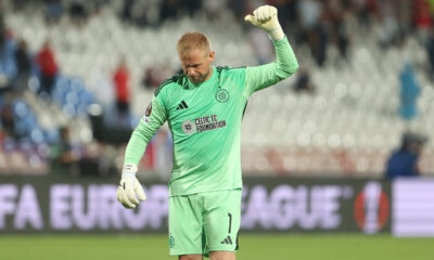 KASPER SCHMEICHEL Kasper Smajhel golman fudbaler Seltika na utakmici UEFA Lige Evropa protiv Crvene Zvezde na stadionu Rajko Mitic, Beograd 24.09.2025. godine Foto: Ivica Veselinov / MN PRESS FUDBAL, FOOTBALL, UEFA EUROPA LEAGUE, LIGA EVROPE, CRVENA ZVEZDA, RED STAR, SELTIK, CELTIC FC