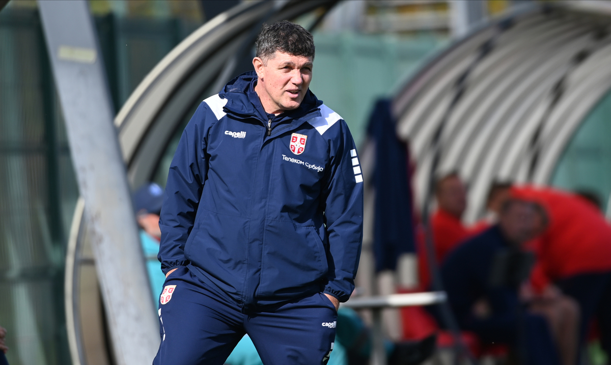 GORDAN PETRIC, selektor trener mladih fudbalera Srbije U21, na prijateljskoj utakmici protiv Rusije, na stadionu SC FSS. Stara Pazova, 14.10.2025. foto: Nebojsa Parausic Fudbal, U19 Srbija, Rusija